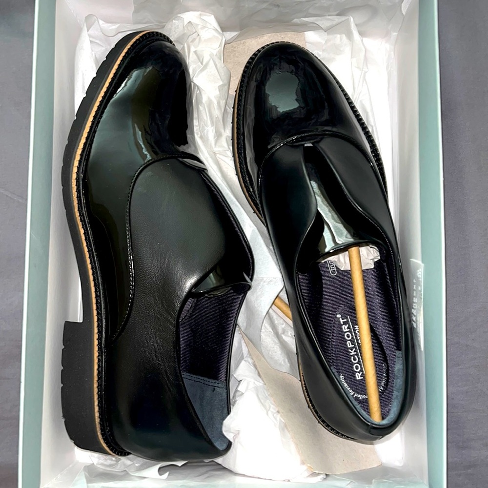 Rockport Black Leather Loafers NWT